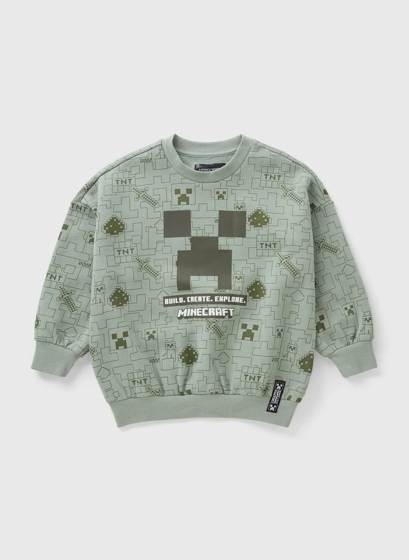 Matalan Minecraft Boys Green Sweatshirt