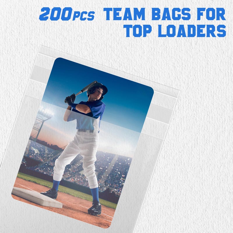 DEDC 200 Pcs Card Sleeves Team Bags for Trading Cards, Team Bag Fit 3x4inch 35PT Top Loaders for Trading Card Shipping Sports Graded Card Sleeves Protector - Image 4