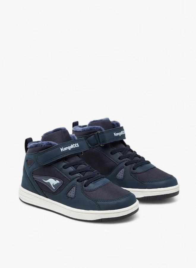 kangaROOS Boys' Panelled High Top Sneakers with Hook and Loop Closure