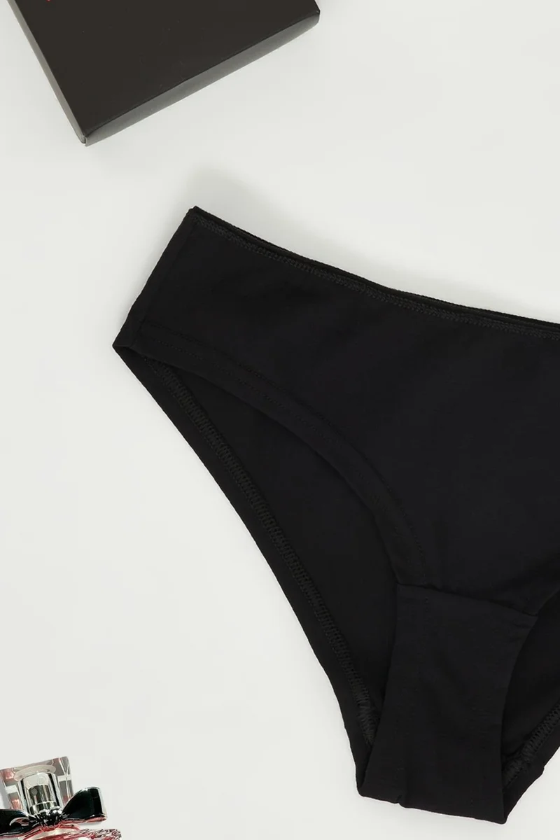 For You Lingerie Printed Boxed Black Slip Panties