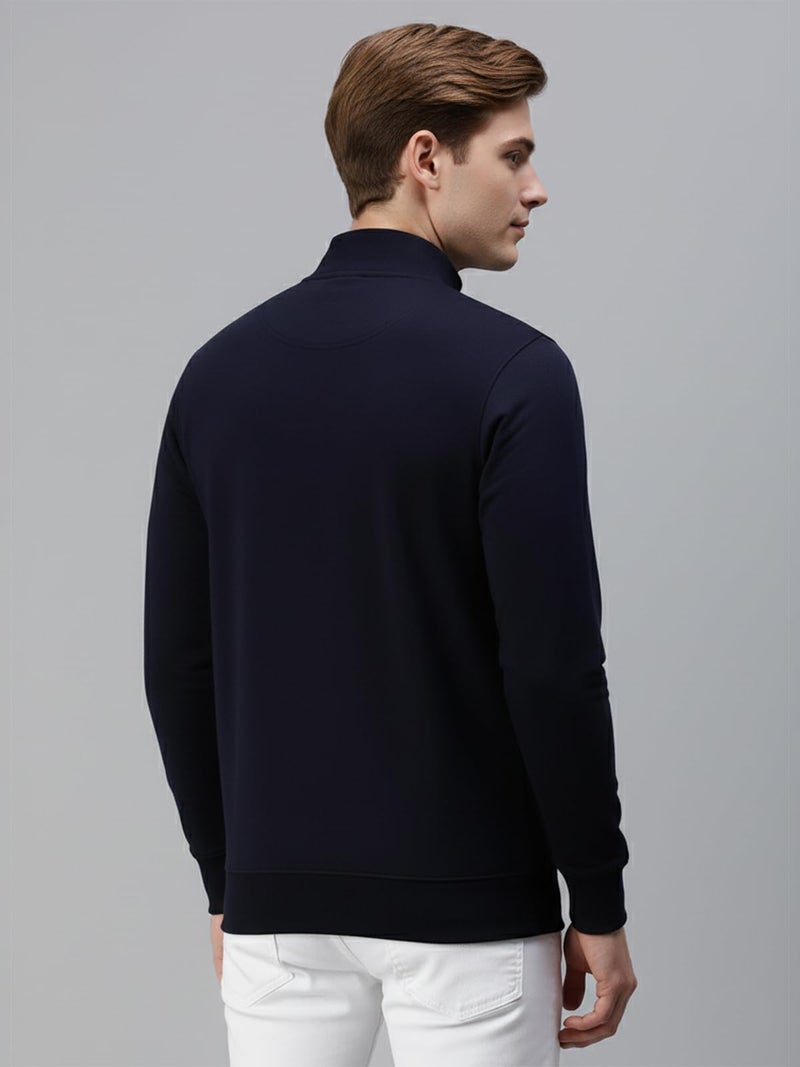 ONN Men's Cotton Solid Regular Fit Full Sleeve Hi-Neck Half Zip Sweatshirt 9004_NB_M_1PC - Image 2
