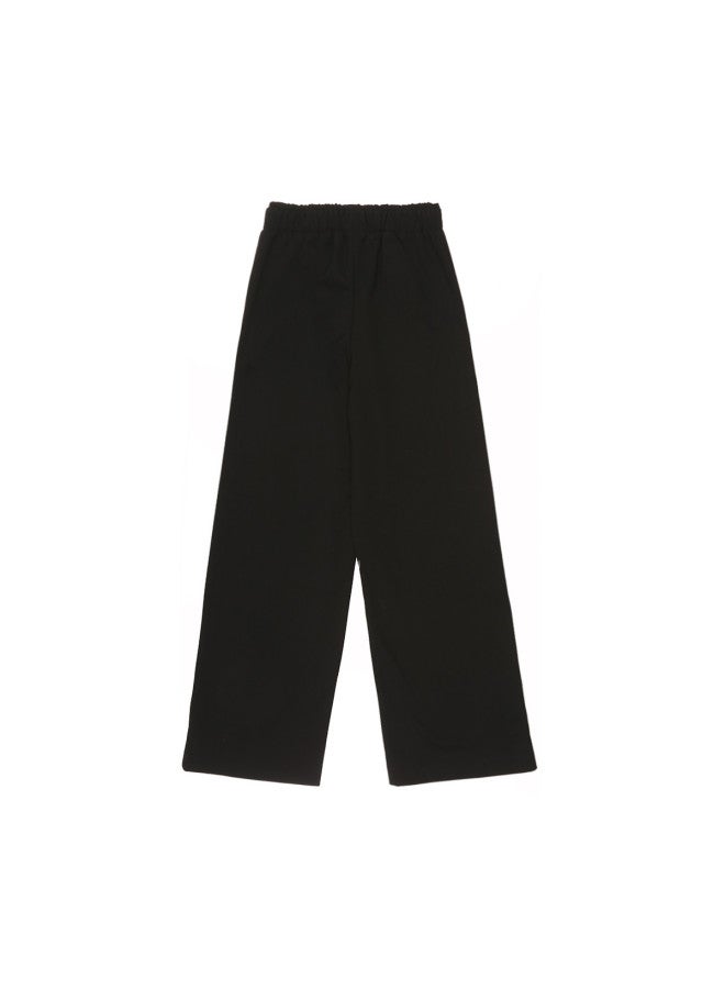 Zara Girls' Simple And Versatile Elastic Waist Bow-knot Design Straight Leg Casual Pants - Image 3