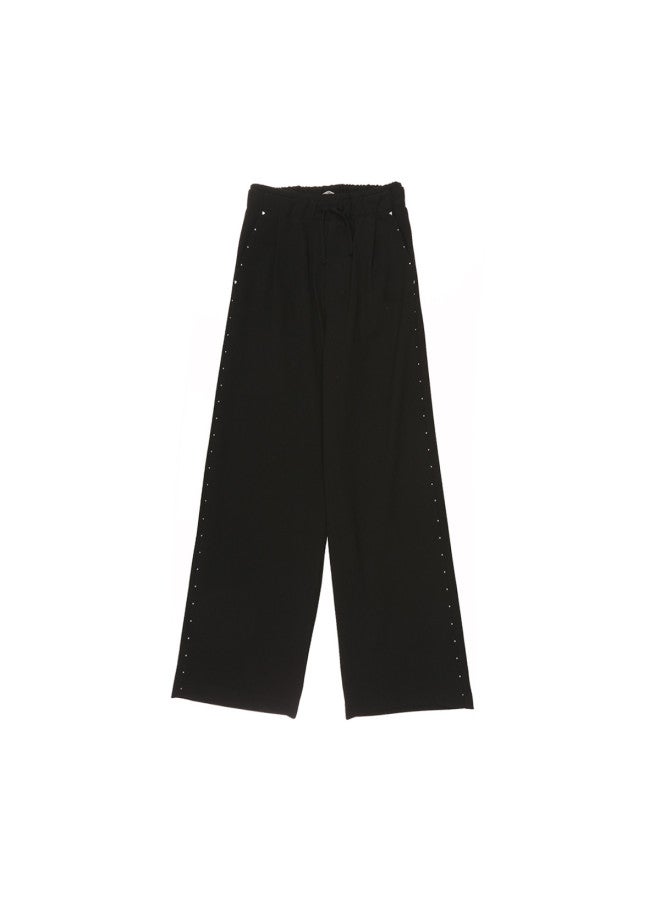 Zara Girls' Simple And Versatile Elastic Waist Bow-knot Design Straight Leg Casual Pants - Image 2