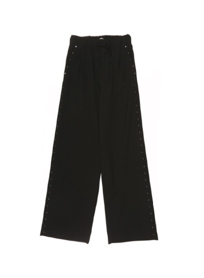 Zara Girls' Simple And Versatile Elastic Waist Bow-knot Design Straight Leg Casual Pants - Image 1