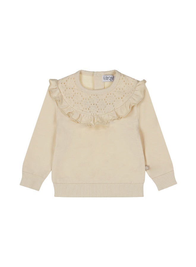 Dirkje girls' sweater off-white - Embroidery - Image 1