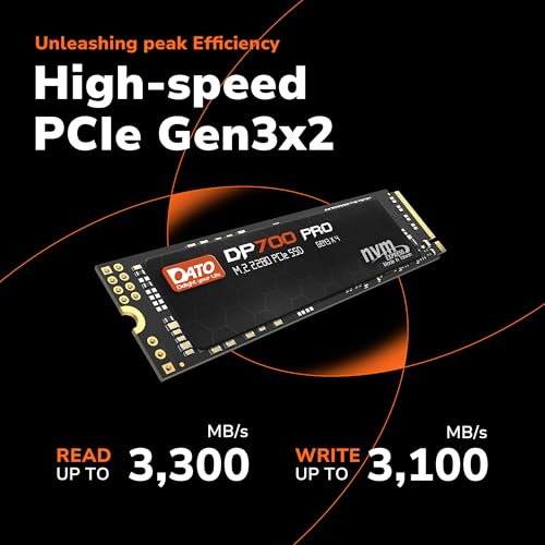 DATO 512GB M.2 SSD, M.2 2280 SSD, PCIe Gen3x4 Internal Solid State Drive, Up to 3300/3100 MB/s, DP700Pro Series - Image 2