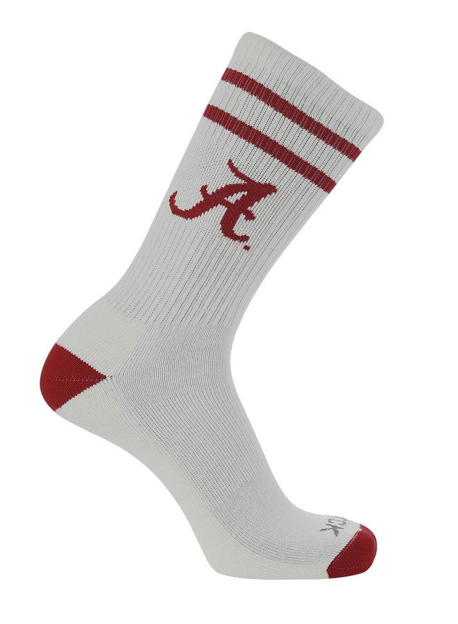 TCK Alabama Crimson Tide Socks Vintage Soft Cotton Sock with Stripes – NCAA Licensed | Crimson & White University of Alabama | College Fan Gameday Apparel for Men & Women | Men's & Women's (Large) - Image 1