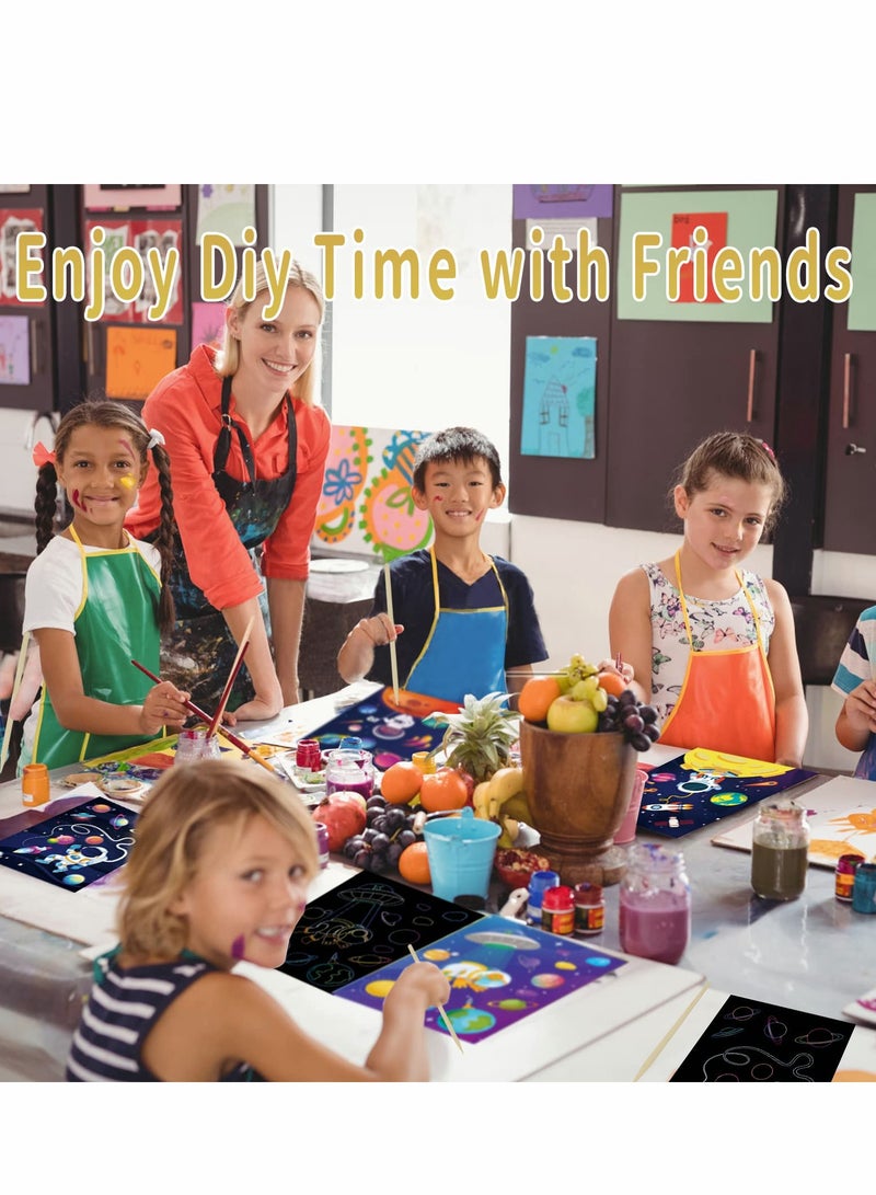 SOLARAE 3 Set Magic Scratch Paper Art Crafts Colorful Drawing Book for Kids Birthday Party Games Projects Kits - Image 3