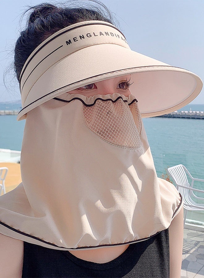 DUNISO Sun Hat Wide Brim UV Protection Beach Hat For Women No Top Cap Protection Neck For Summer Riding Face Mask Outdoor Sunshade Sun Hat - Image 4