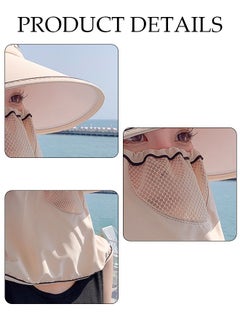 DUNISO Sun Hat Wide Brim UV Protection Beach Hat For Women No Top Cap Protection Neck For Summer Riding Face Mask Outdoor Sunshade Sun Hat  - Image 3