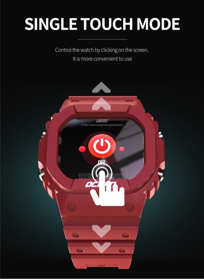 LOKMAT Smart Watch With Interchangeable Strap Men's Smart Watch to Answer Make Calls Heart Rate and Pressure Monitor Fitness Waterproof - Image 2