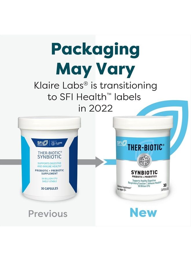 Klaire Labs Ther-Biotic Synbiotic Probiotic & a Prebiotic - Digestive Health & Immune Support∗ - Lactobacillus & Bifidobacterium Strains - Low-FODMAP Probiotic Supplement for Men & Women (30 Capsules) - Image 3