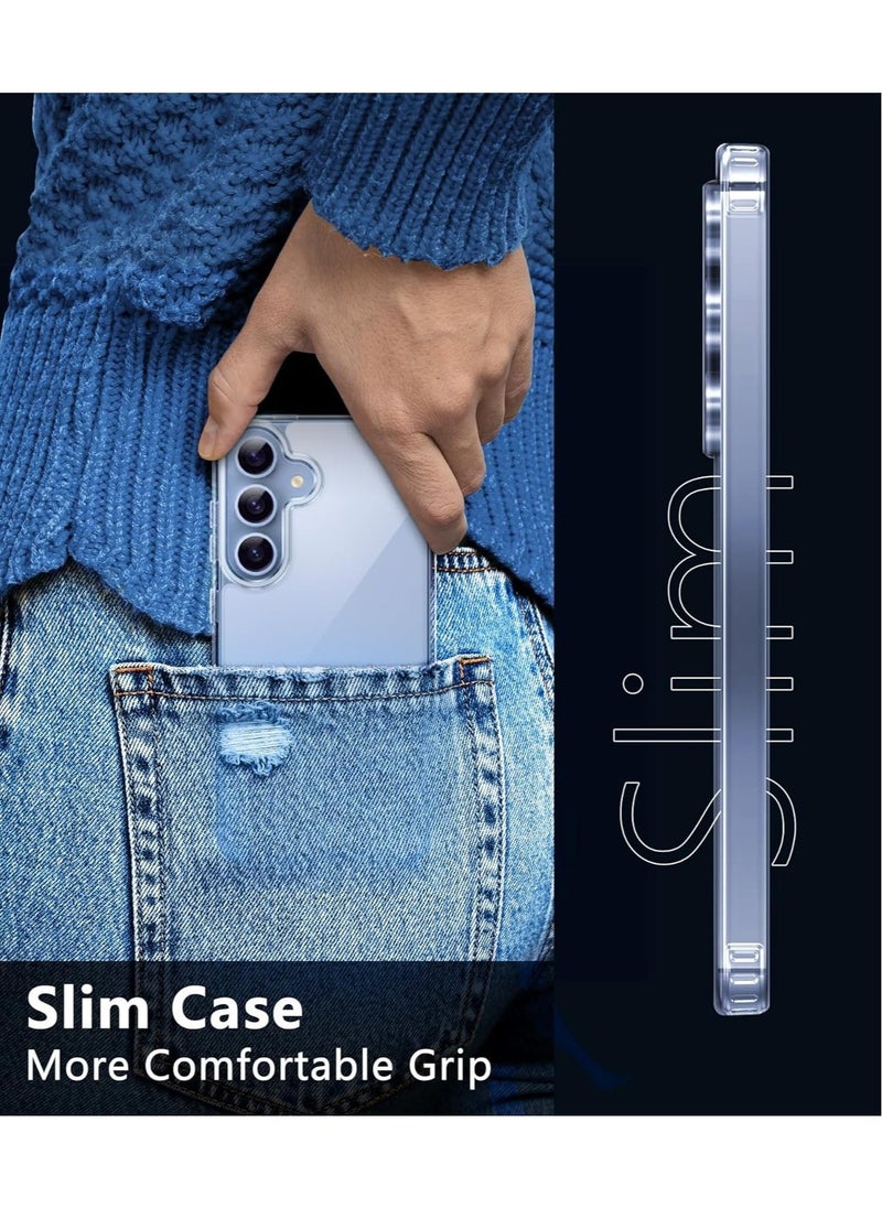 Raxoom Samsung Galaxy S24 Case: Magnetic Clear Slim Shockproof Cell Phone Protective Cover | Anti Yellowing Scratch Proof Drop Proof Tough 5G Mobile Phone Protection Bumper - Image 3