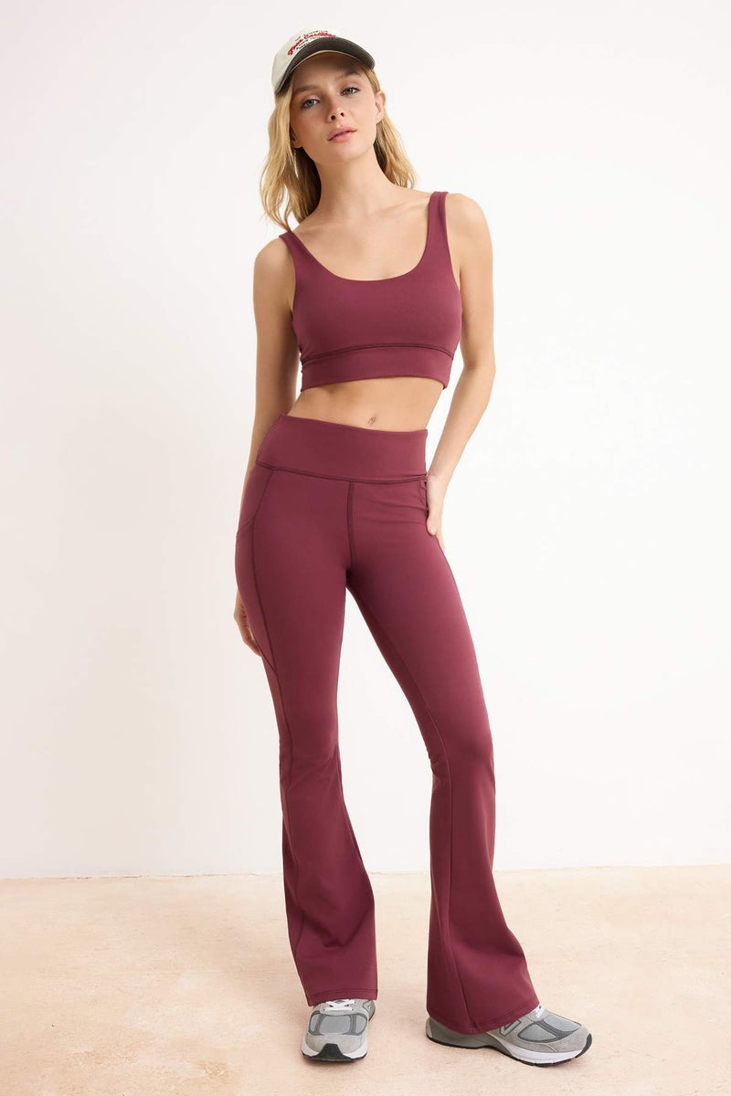 trendyol Plum Brushed Scuba Covered Sports Bra Thmss24Ss00008 - Image 2