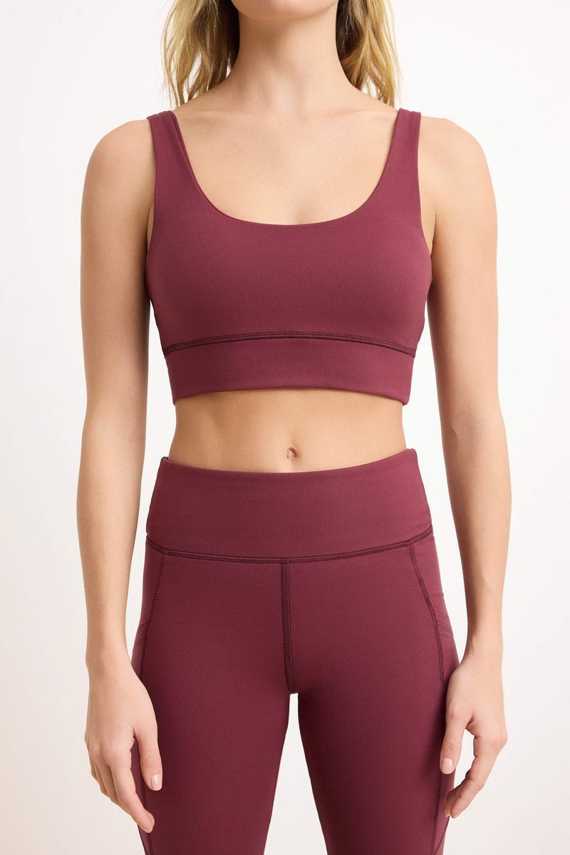trendyol Plum Brushed Scuba Covered Sports Bra Thmss24Ss00008 - Image 3