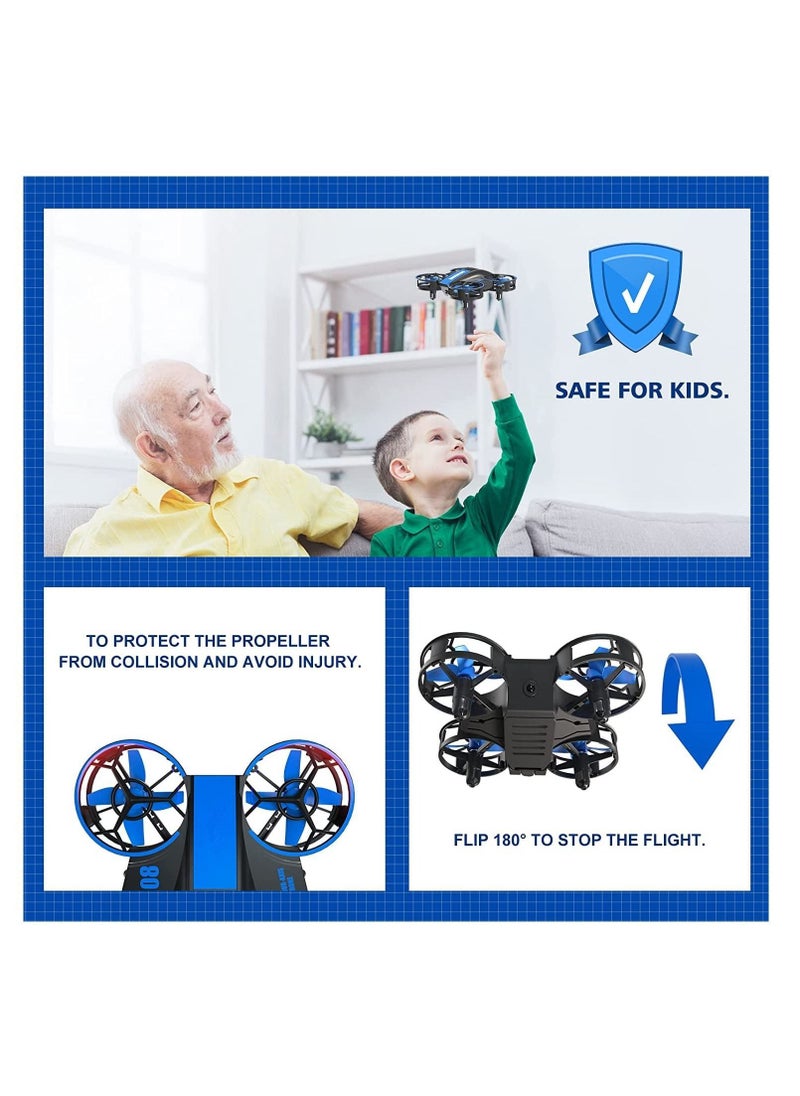 Mini Drone for Kids and Beginners - Remote Control Quadcopter for Indoor Flying - 3D Flips, Auto Hover, Headless Mode - Includes 3 Batteries - Perfect Gift for Boys and Girls.