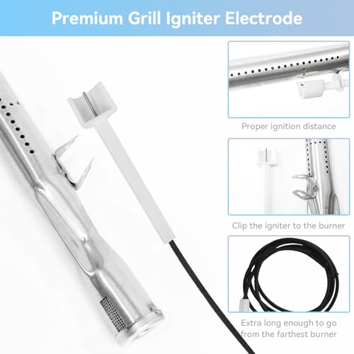 FORYEYC Grill Replacement Parts for Monument 4-Burner 24367,35633,17842, 24633,41847NG Gas Grill, Burner Tube, Heat Plate Tent, Igniter for Kitchen aid 720-0954, Monument 6 Burner 77352 77352MB 77352-MB - Image 3