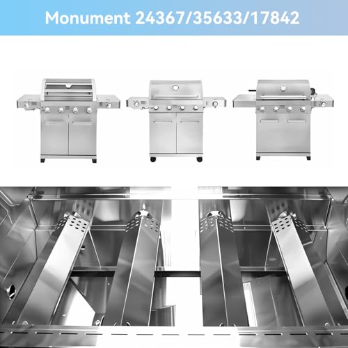 FORYEYC Grill Replacement Parts for Monument 4-Burner 24367,35633,17842, 24633,41847NG Gas Grill, Burner Tube, Heat Plate Tent, Igniter for Kitchen aid 720-0954, Monument 6 Burner 77352 77352MB 77352-MB - Image 2