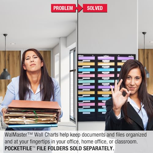 Ultimate Office WalMaster Heavy Duty, 30-Pocket Wall Chart Filing System WITH LABEL HOLDERS for Classroom and Office, File Organizer Includes Mounting Hardware & Door Hooks POCKETFILES SOLD SEPARATELY - Image 2