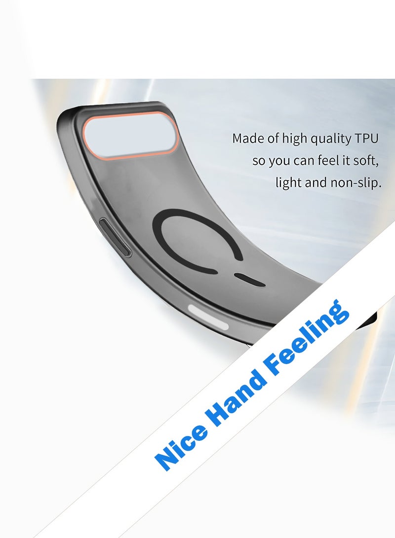 سيندي غطاء حالة أنيق لهاتف آبل آيفون  إير 5G 2025 من سلسلة سندي هجين شفاف مع شحن مغناطيسي وشفاه كاميرا مرتفعة - أسود - Image 3