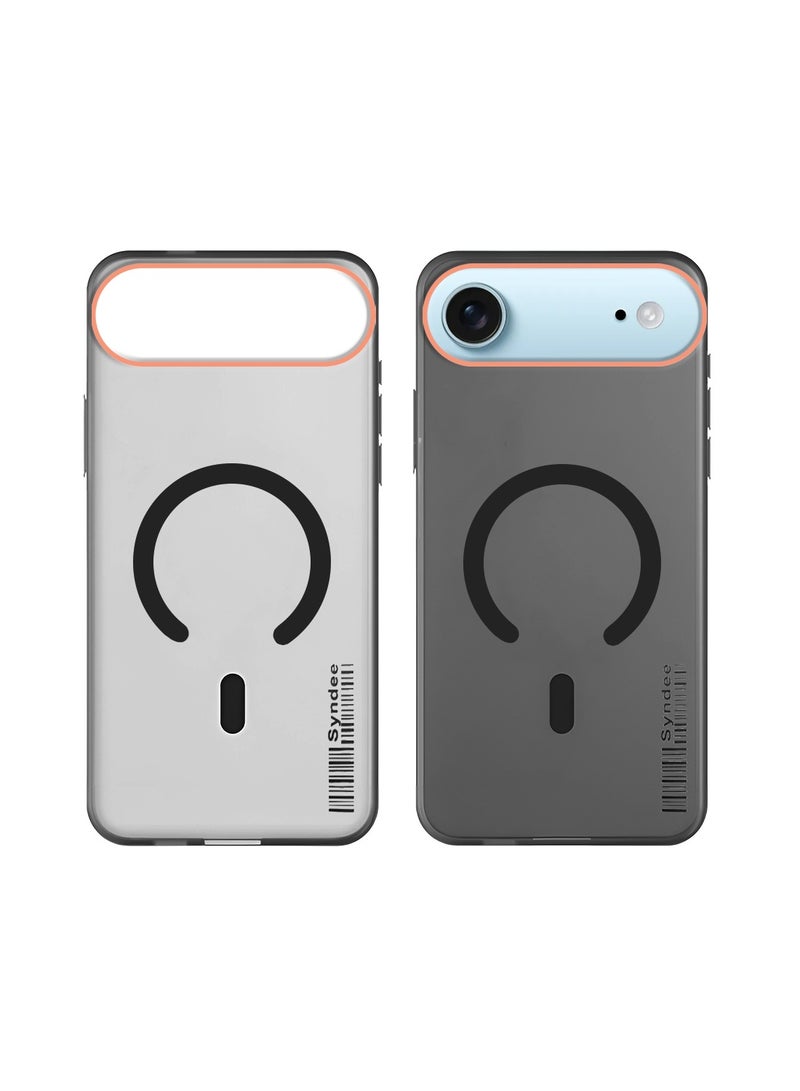 سيندي غطاء حالة أنيق لهاتف آبل آيفون  إير 5G 2025 من سلسلة سندي هجين شفاف مع شحن مغناطيسي وشفاه كاميرا مرتفعة - أسود - Image 2