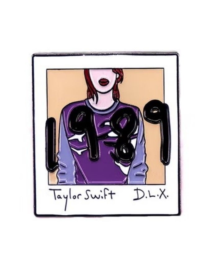 Taylor Swift Brooch, Clear and Vivid Patterns 1989 Music Album Badge, Singer Inspired Pins Music Lover Fans Gifts for Eras Tour  - Image 1