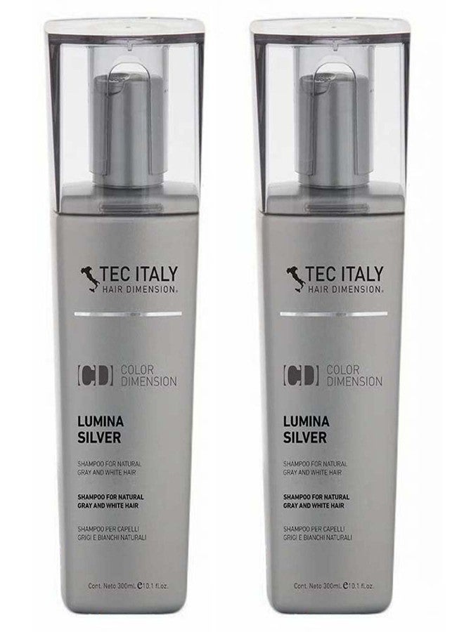 Tec Italy Lumina Silver Shampoo for Natural Gray and White Hair 10.1 oz (Pack of 2) - Image 1