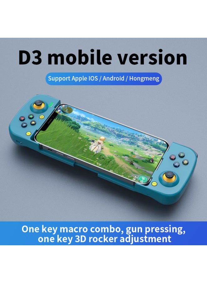 D3 Wireless Mobile Phone Game Handle Bluetooth 5.0 Android Ios Direct Connect MFI Bluetooth Stretch Game Handle Eat Chicken-Product Color:Blue - Image 1