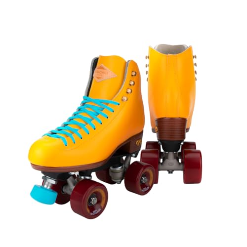 Riedell Crew Roller Skates for Women and Men Colorful Outdoor Roller Skates with MoistureWicking Lining Padding and a HighTop Precision Fit Turmeric 4 - Image 1
