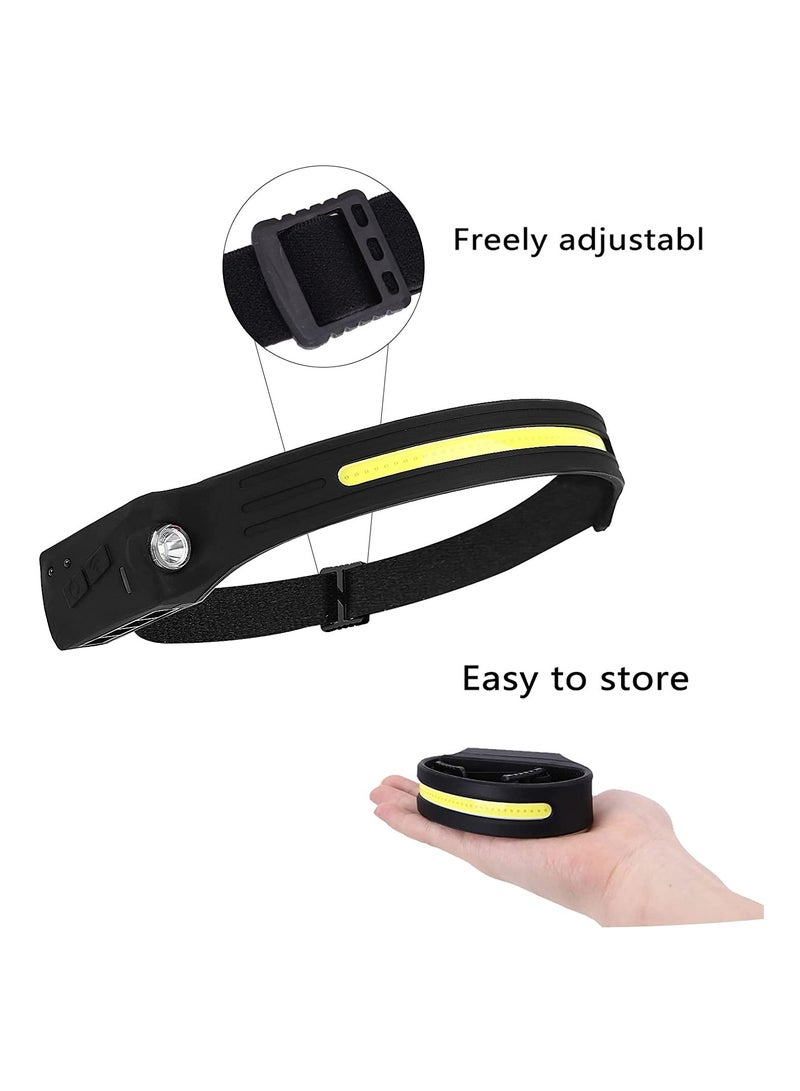 2 Pcs USB Rechargeable Headlamp with All Perspectives Induction 230° Illumination, 5 Modes Motion Sensor Headlamp Flashlight, Outdoor Waterproof Headlight for Running, Fishing, Camping - Image 5