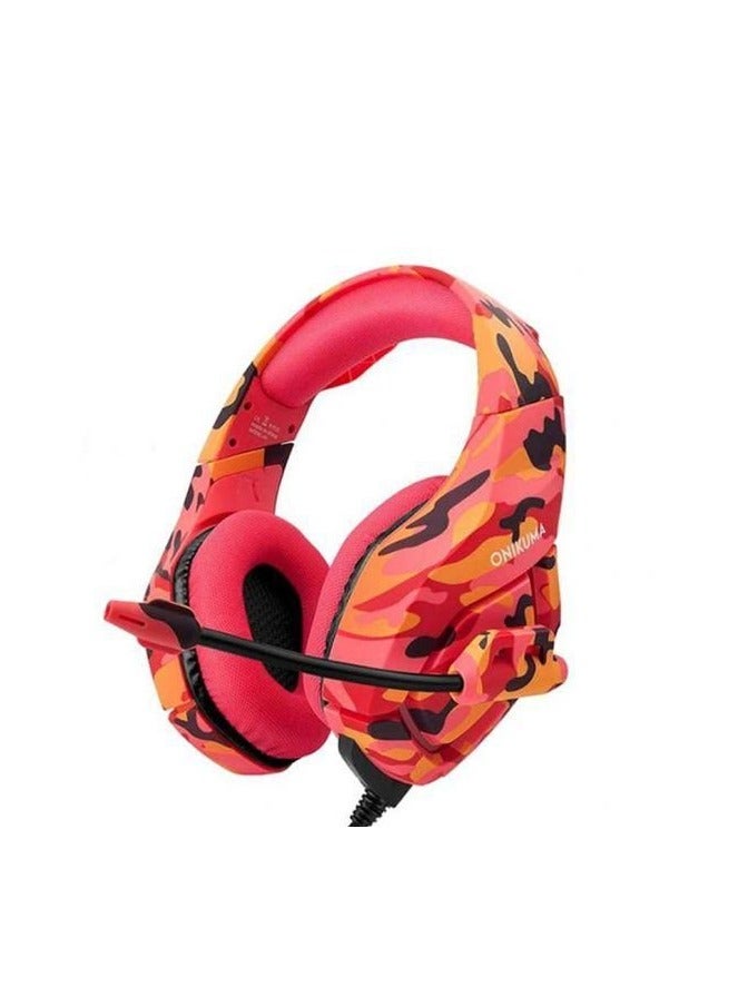سماعة رأس أونيكوما للألعاب سلكية احترافية باللون الأحمر K1 - Image 2