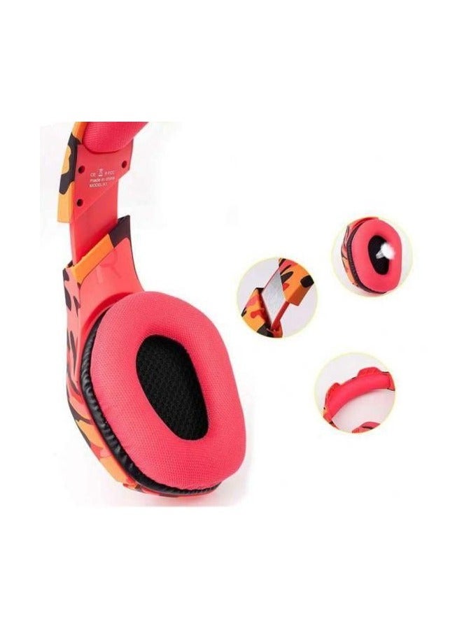 سماعة رأس أونيكوما للألعاب سلكية احترافية باللون الأحمر K1 - Image 3