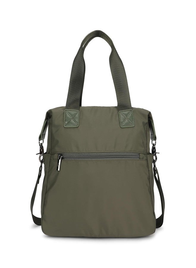fastrack Olive Edge Nylon Satchel | Dual Carry Handbag with Webbing Handles & Detachable Strap| Spacious & Multi-Pocket Design - Image 5