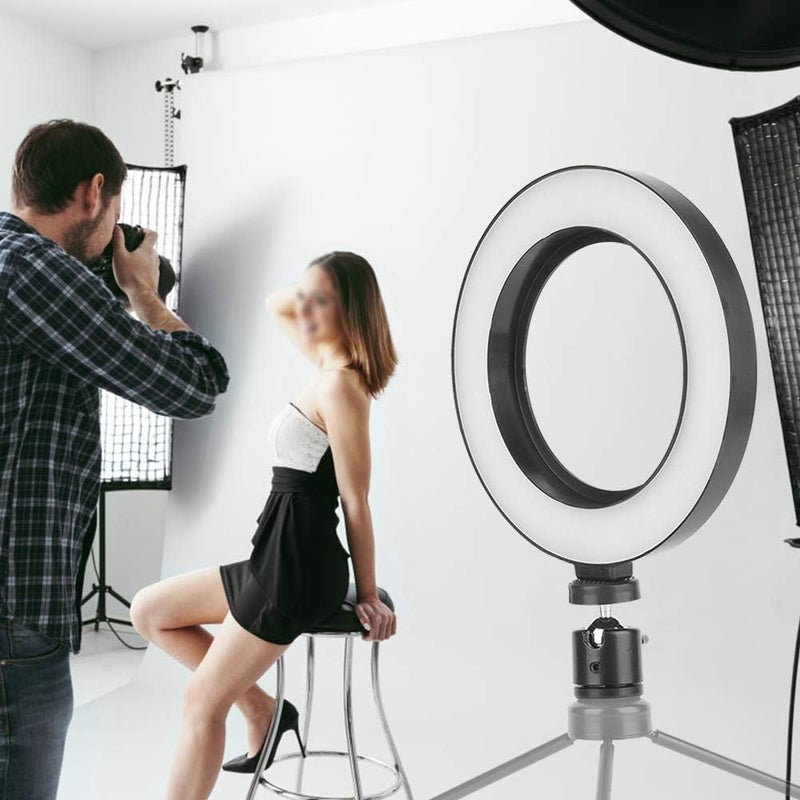 6inch Photography Ring Light, Three Light Modes, 10-Level Brightness Adjustment, Different Angles of Light Supplement, Low Power, USB Interface Design, for Live Streaming, Photography - Image 3