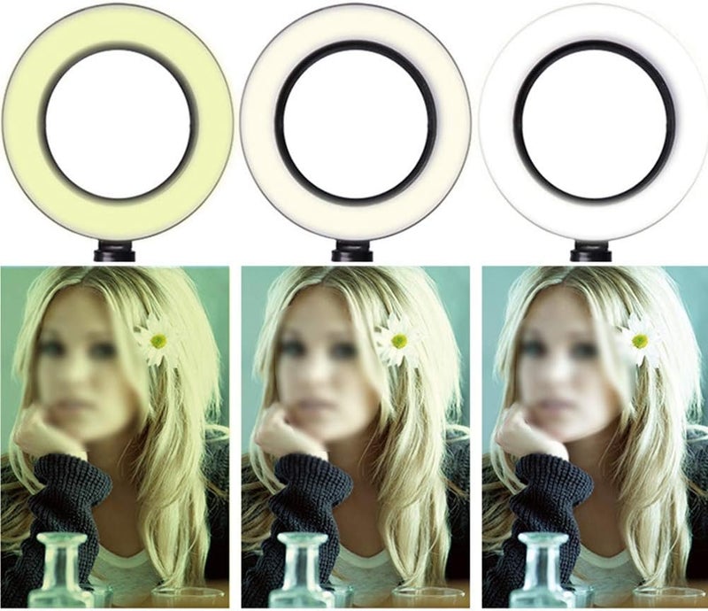 6inch Photography Ring Light, Three Light Modes, 10-Level Brightness Adjustment, Different Angles of Light Supplement, Low Power, USB Interface Design, for Live Streaming, Photography - Image 5