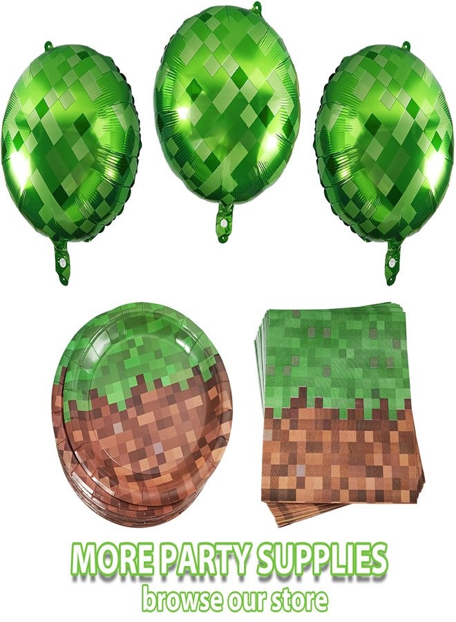 EaciTown Pixel Party Plates and Napkins Set Serve 20 Video Game Party Tableware Pixel Gamer Birthday Party Supplies Paper Material - Image 5
