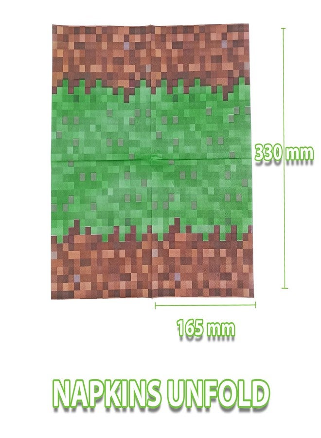 EaciTown Pixel Party Plates and Napkins Set Serve 20 Video Game Party Tableware Pixel Gamer Birthday Party Supplies Paper Material - Image 4