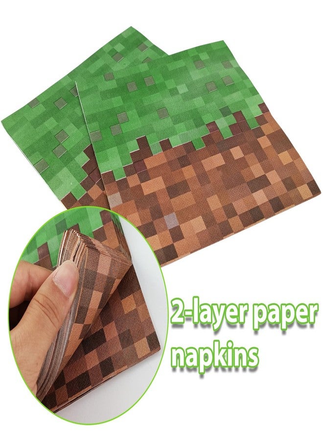 EaciTown Pixel Party Plates and Napkins Set Serve 20 Video Game Party Tableware Pixel Gamer Birthday Party Supplies Paper Material - Image 3
