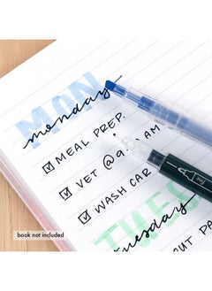 Erin Condren Pastel & Black Dualink Dualtip Highlighter Pens 6Pack. 6 Barrels And 7 Colors Total. Fine Tip Black Ink Markers And Assorted Color Chisel Tip Highlighters  - Image 5