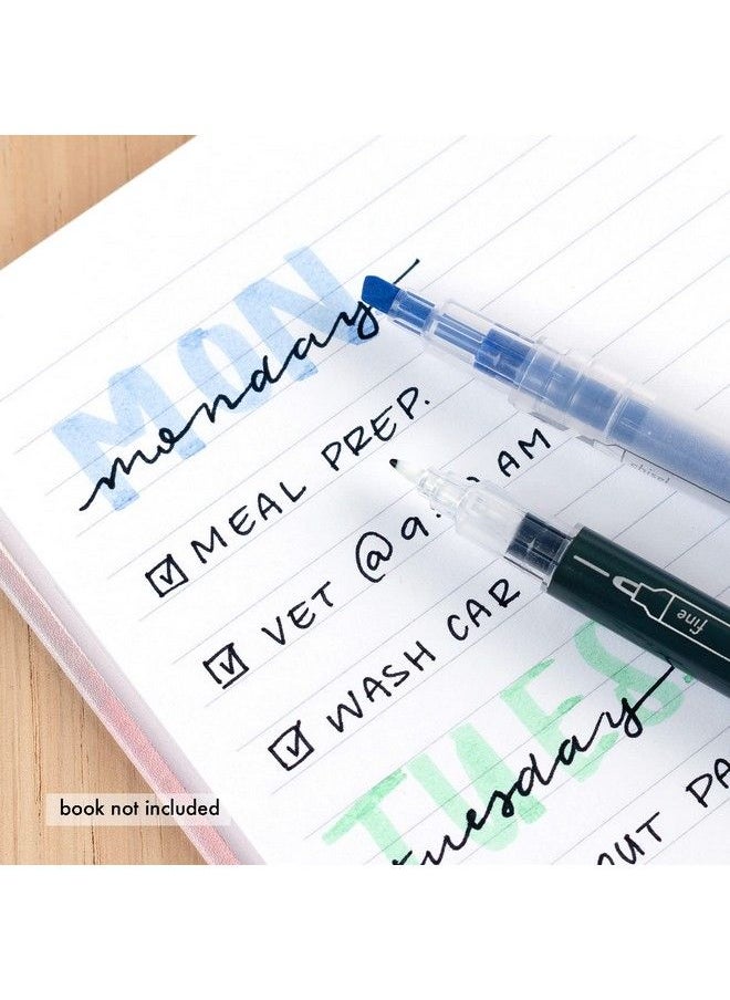 Erin Condren Pastel & Black Dualink Dualtip Highlighter Pens 6Pack. 6 Barrels And 7 Colors Total. Fine Tip Black Ink Markers And Assorted Color Chisel Tip Highlighters  - Image 5