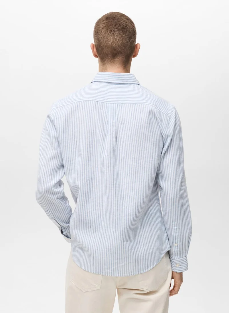 مانجو مان Striped Regular Fit Shirt