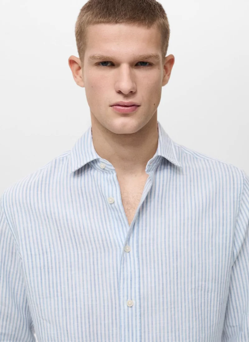 مانجو مان Striped Regular Fit Shirt