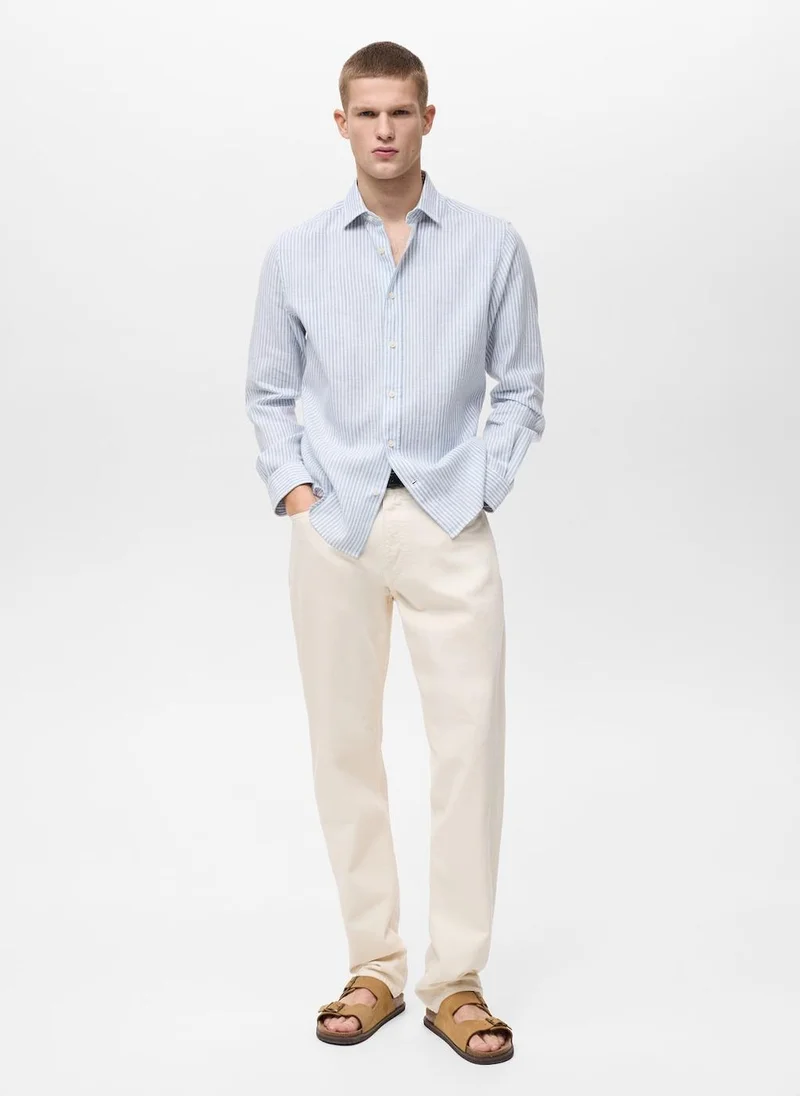 مانجو مان Striped Regular Fit Shirt