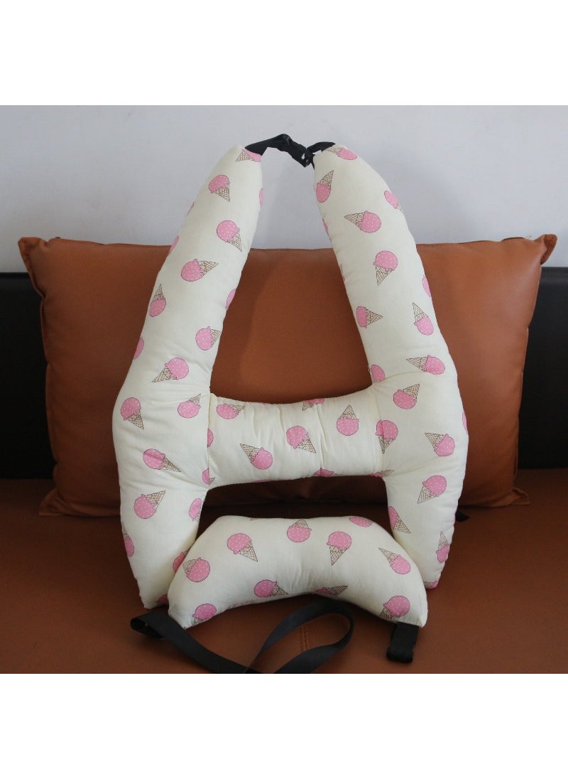 Generic Childrens car sleeping artifact car pillow long-distance car private car rear seat rear neck protection car Ice Cream Suit 