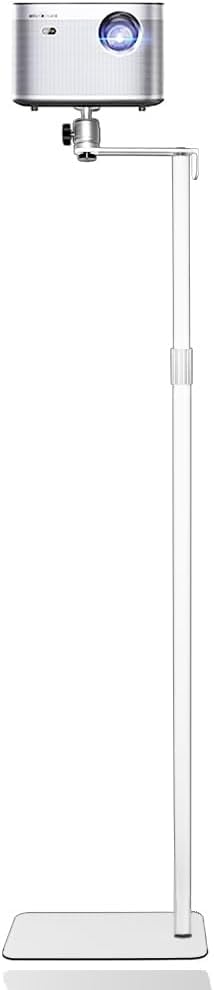 2-Be-Best Projector Stand 36-63in / 92-162cm Height Adjustable Projector Floor Stands Universal Projectors Mount Stand for Bed Sofa Compatible with HAPPRUN Anker XGIMI Upgraded Large Ball Head White - Image 1