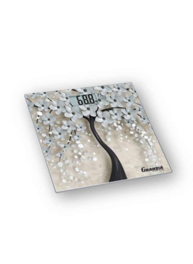 Granzia Digital Personal Scale – Elegant Floral Design – Accurate & Easy-to-Use Body Weight Scale
