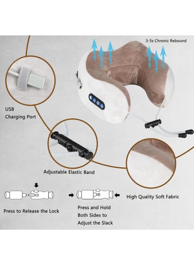 Rechargeable 3D neck massager with a contraction function and three massage heads. - Image 4