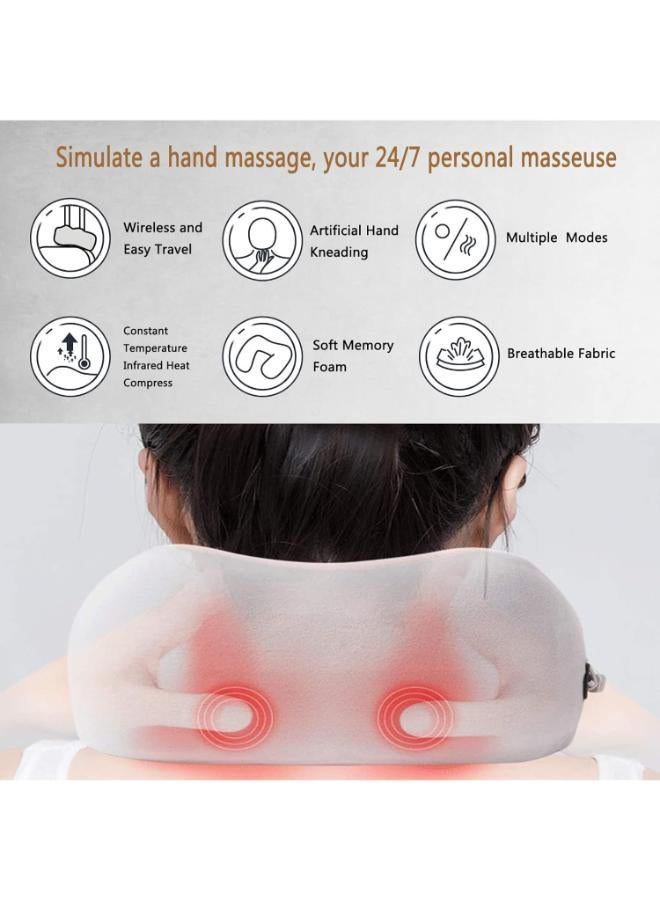 Rechargeable 3D neck massager with a contraction function and three massage heads. - Image 3