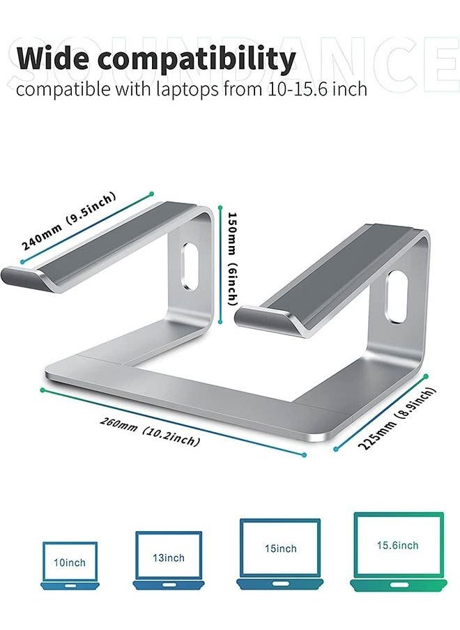 Arabest - Arabest Laptop Stand, Aluminum Computer Riser, Ergonomic Laptops Elevator For Desk, Metal Holder Compatible With 10 To 15.6 Inches Notebook Computer - Image 1