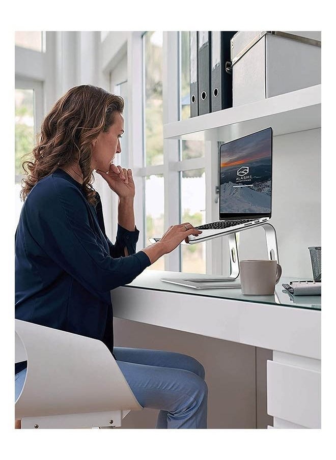 Arabest - Arabest Laptop Stand, Aluminum Computer Riser, Ergonomic Laptops Elevator For Desk, Metal Holder Compatible With 10 To 15.6 Inches Notebook Computer - Image 1